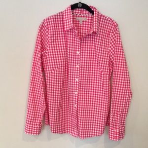Banana Republic Ginham Hot Pink Top - 12